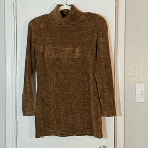 Vintage Lucia Lukken Brown Long Sleeve Turtleneck Sweater Size S